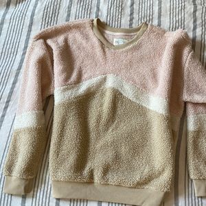 Light weight warm fleece pull over sweater